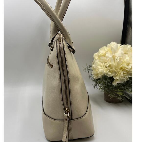 Kate Spade Porcelain Bone Wellesley Rachelle Dome Leather Handbag Satchel - Picture 2 of 12